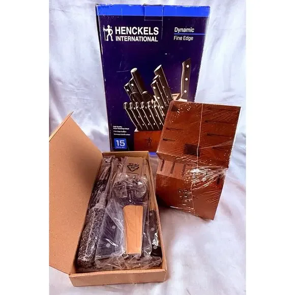 Henckels Dynamic 15pc Knife Block Set Fine Edge Stainless Steel NEW Open Box - Picture 6 of 6